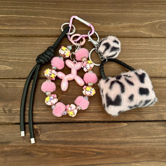 Accessories - Pink and Black Keychain Set